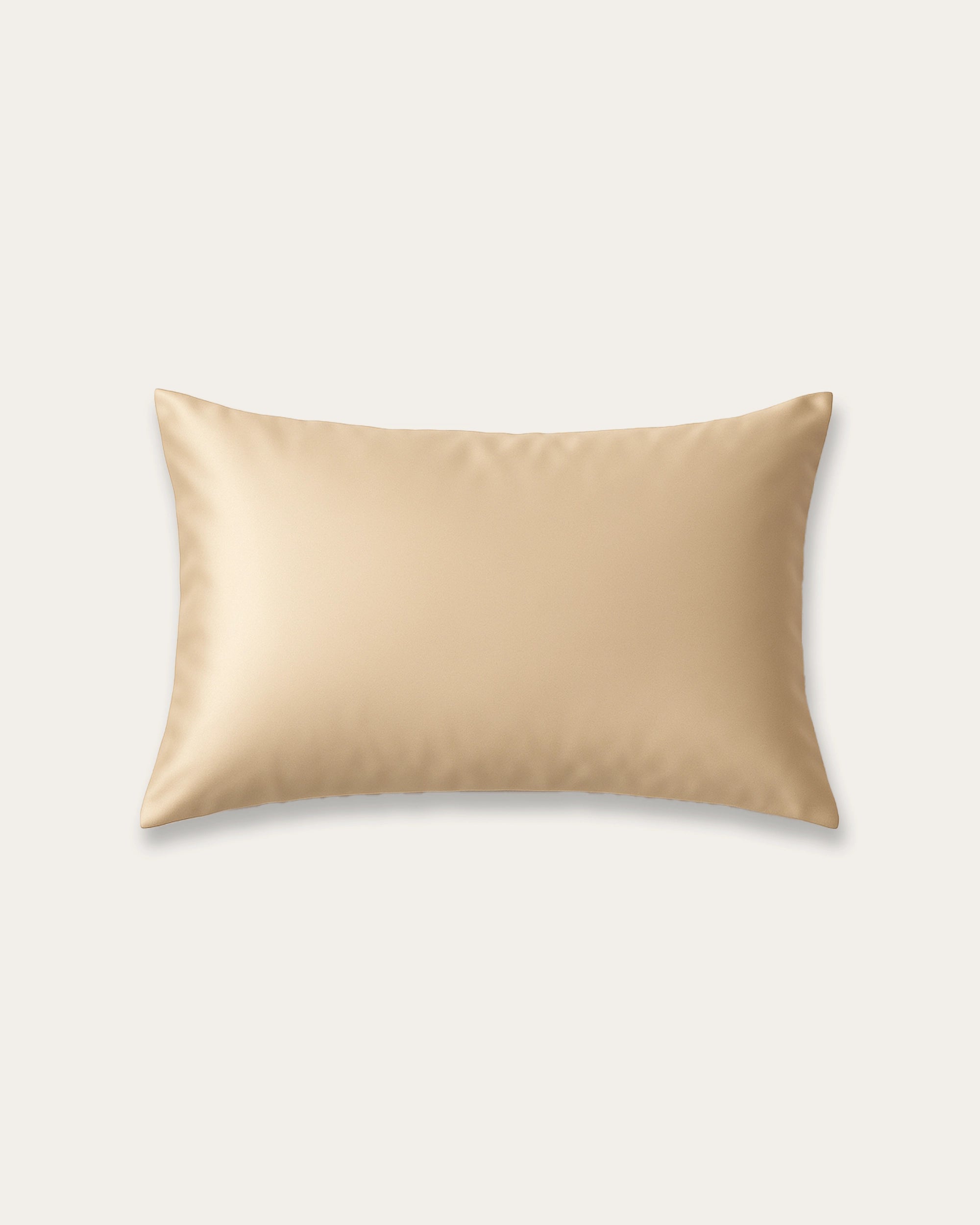 Beige satin pillowcase for a touch of romance in your bedroom, soft and smooth for hair and skin care.
