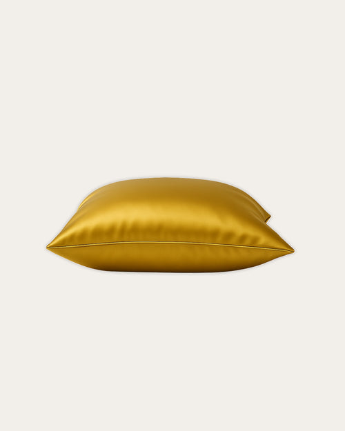 Silky smooth Royal Gold satin pillowcase combining style, comfort, and restful sleep.