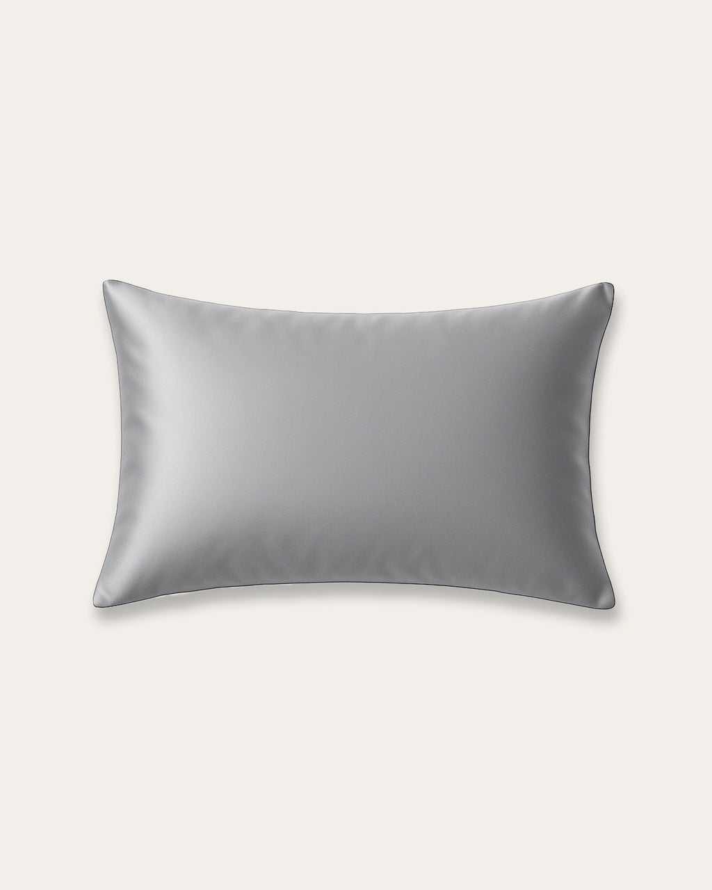 Moonlight silver satin pillowcase with a sleek metallic sheen, perfect for modern interiors and hair protection.