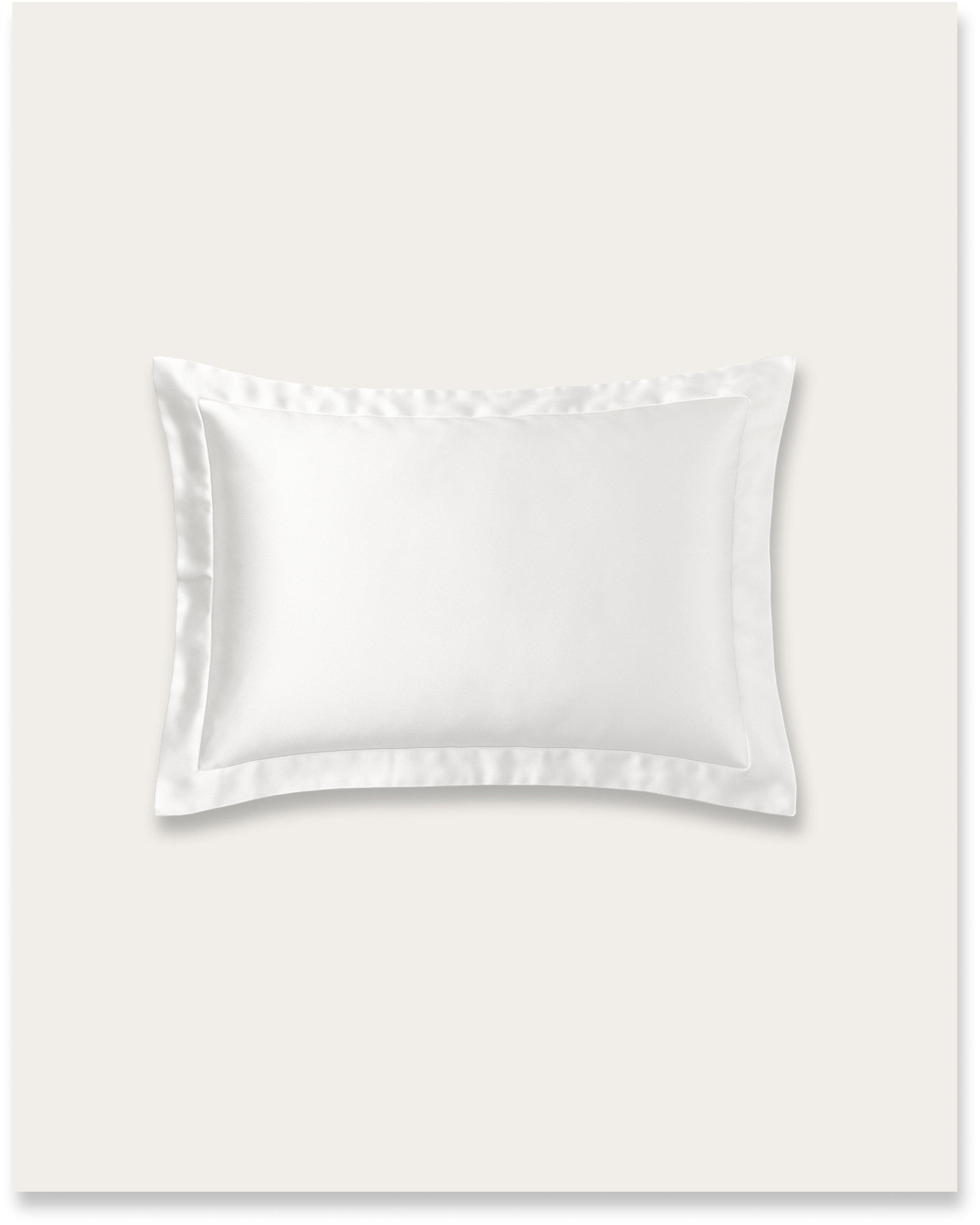 Frost white satin Oxford pillowcase with a silky smooth finish, offering luxurious comfort and timeless elegance to any bedroom décor.