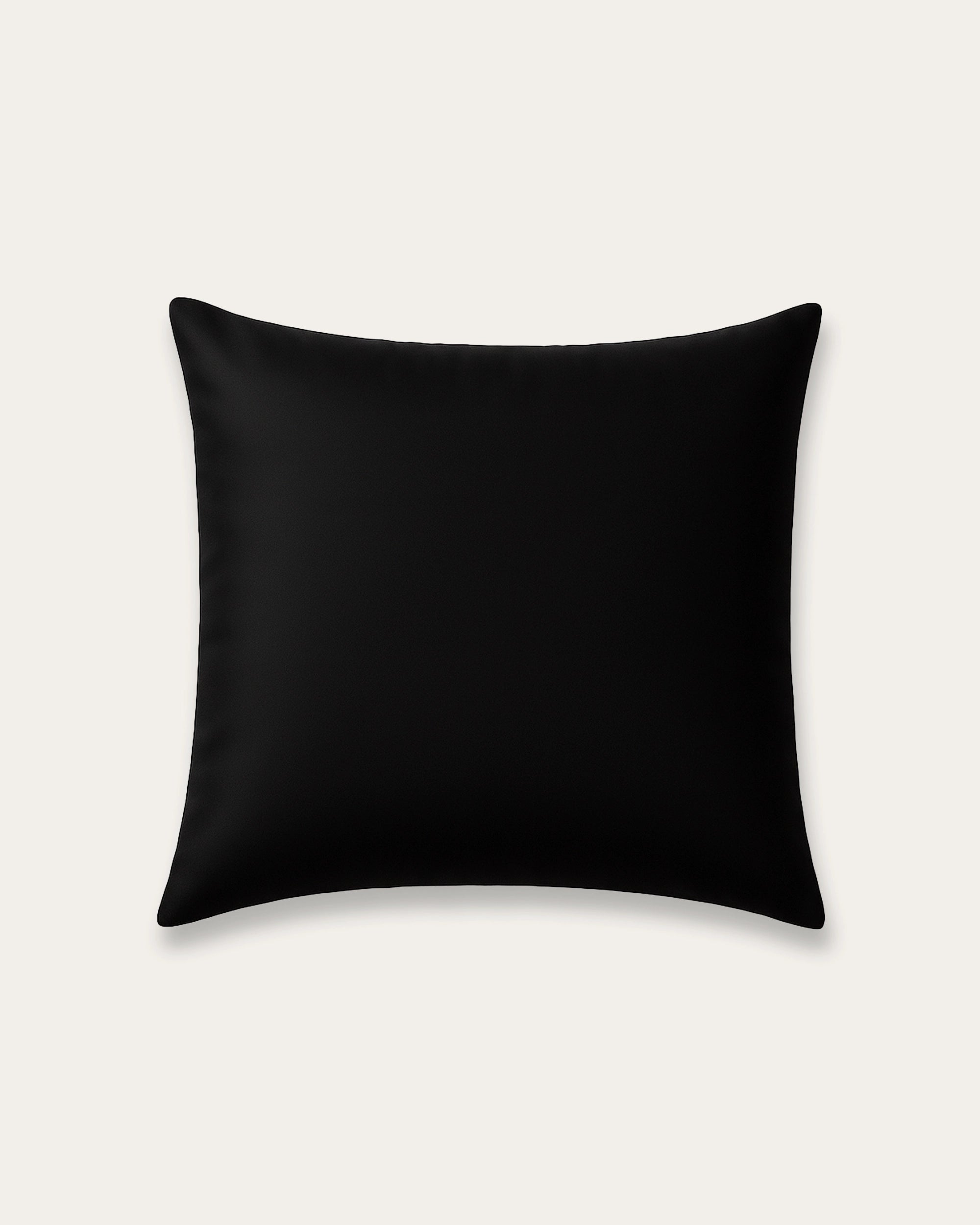 Black velour satin square pillowcase, modern and sleek design for hair and skin protection.