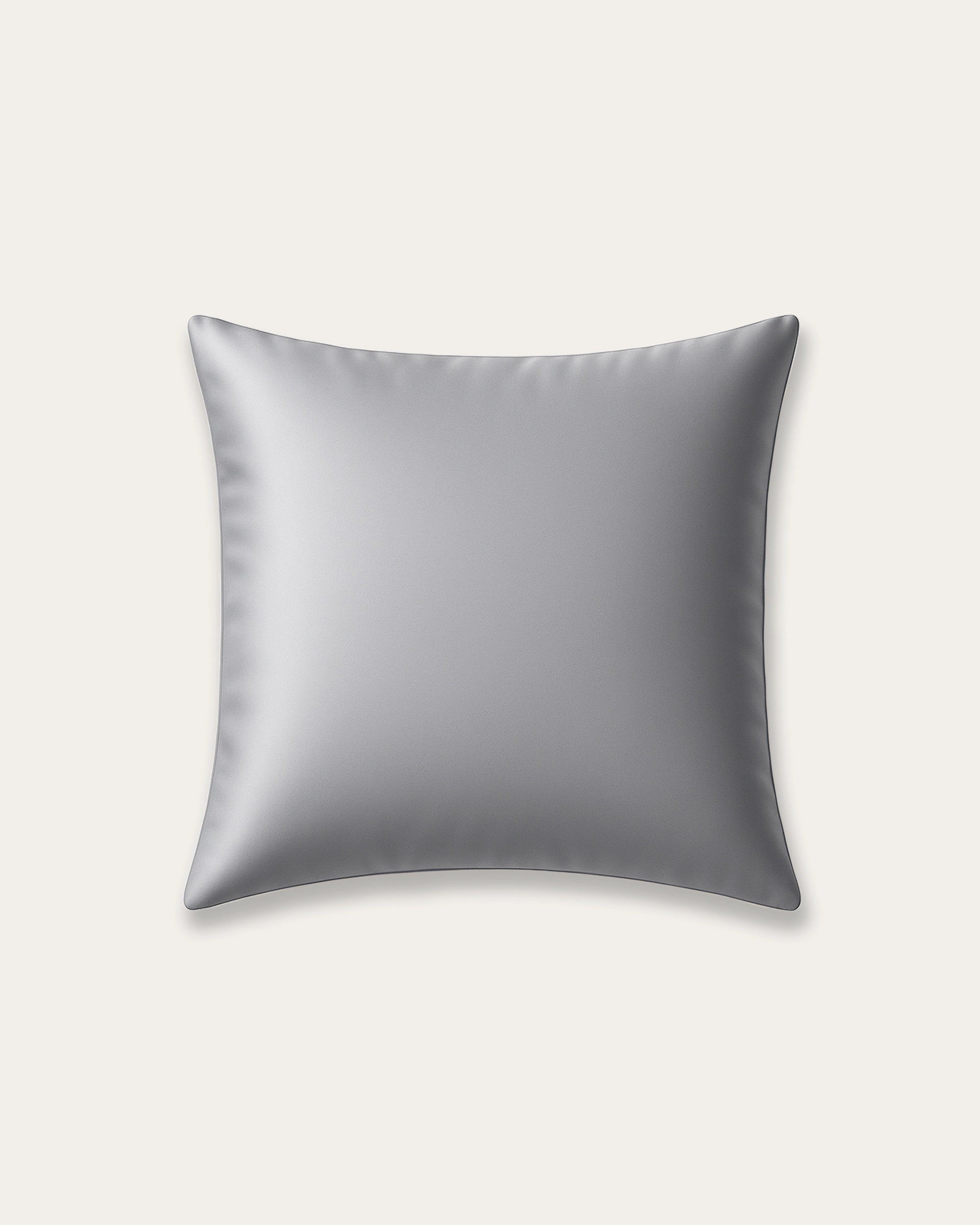 Elegant Moonlight Silver Satin Square Pillowcase with a subtle sheen, ideal for hair and skin care.